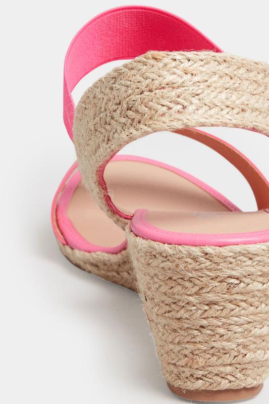 Pink Espadrille Wedges In Wide E Fit & Extra Wide EEE Fit | Yours Clothing  4