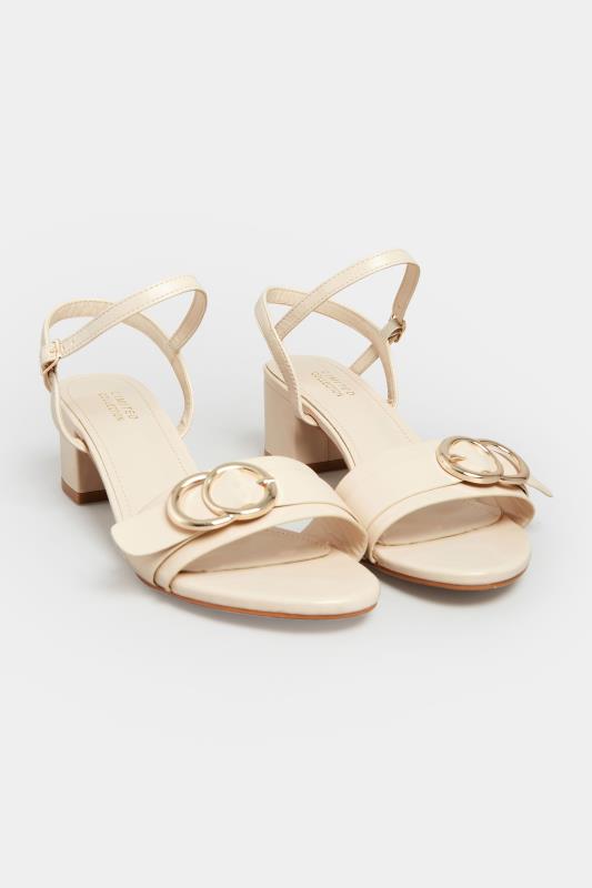 LIMITED COLLECTION Beige Brown Buckle Slingback Block Heeled Sandal In Wide Fit | Yours Clothing 2