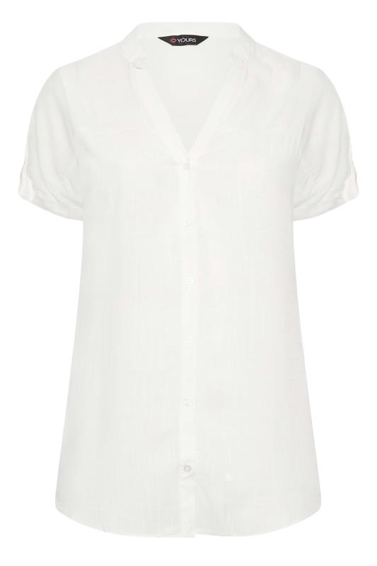 YOURS Plus Size White Button Through Shirt | Yours Clothing  6
