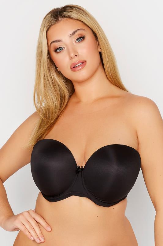Plus Size Black Moulded Underwired Full Cup Multiway Bra With Removable Straps | Yours Clothing 2