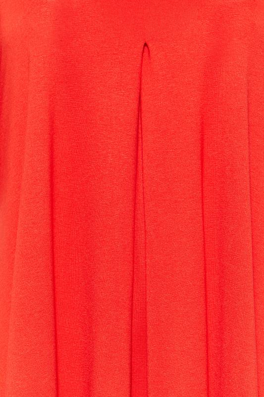 Plus Size Red Pleat Angel Sleeve Swing Top | Yours Clothing 4