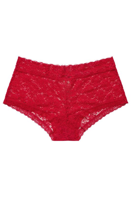 YOURS Curve Red Floral Lace Shorts | Yours Clothing  5