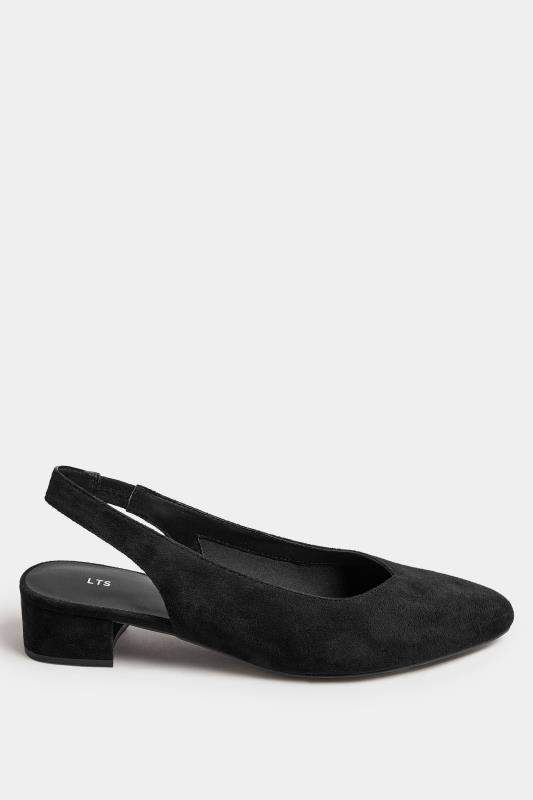 LTS Black Faux Suede Slingback Point Heels In Standard Fit | Long Tall Sally 3