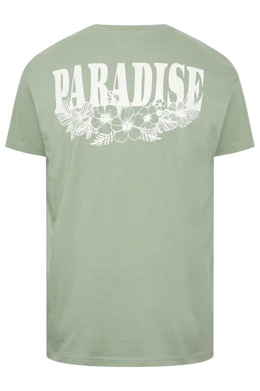 BadRhino Big & Tall Green Extra Long 'Paradise' Graphic T-Shirt 7