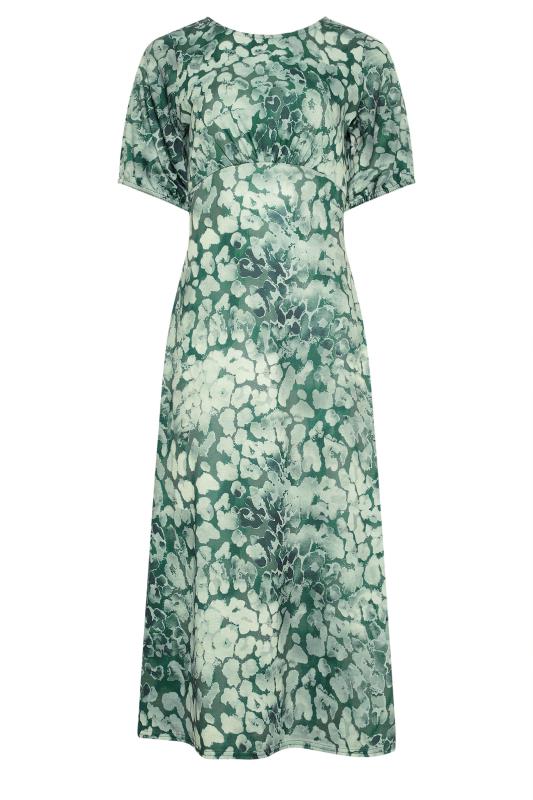  Grande Taille LTS Tall Sage Green Animal Print Midi Dress