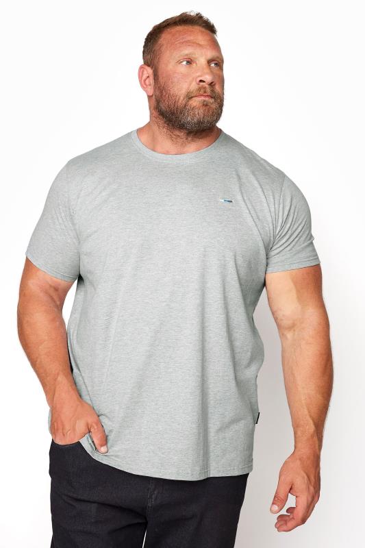 BadRhino Big & Tall Grey Marl Plain T-Shirt 1