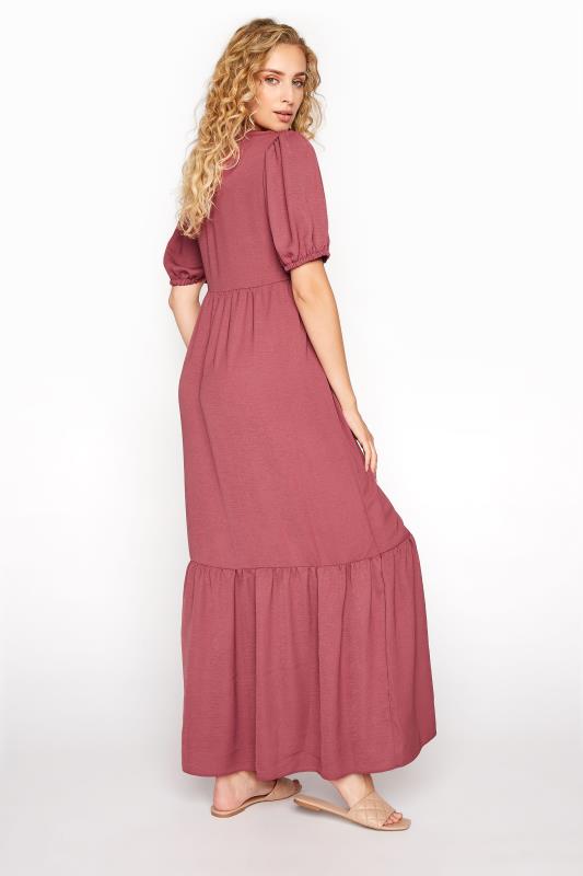 LTS Dusky Pink Tiered Smock Midaxi Dress | Long Tall Sally 3