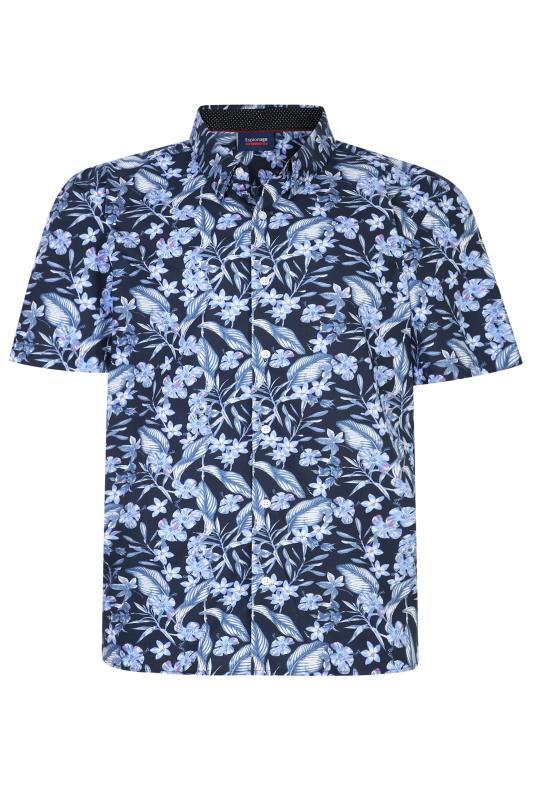 ESPIONAGE Big & Tall Navy Blue Floral Print Shirt 2