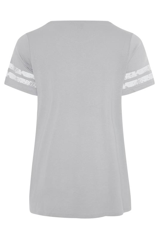 Grey Short Sleeve 'California' Slogan Print T-Shirt_BK.jpg