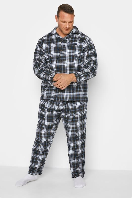 Men's  KAM Black Check Print Pyjama Set