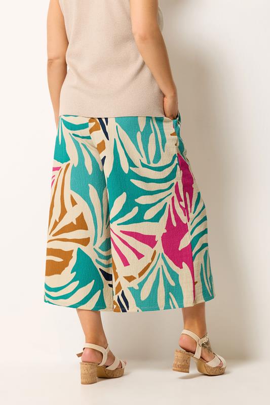 YOURS Plus Size Natural Brown Abstract Culottes | Yours Clothing 2