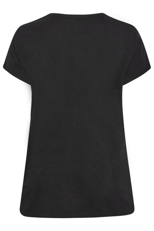 YOURS Curve Plus Size Black Daisy Embroided T-Shirt | Yours Clothing  7