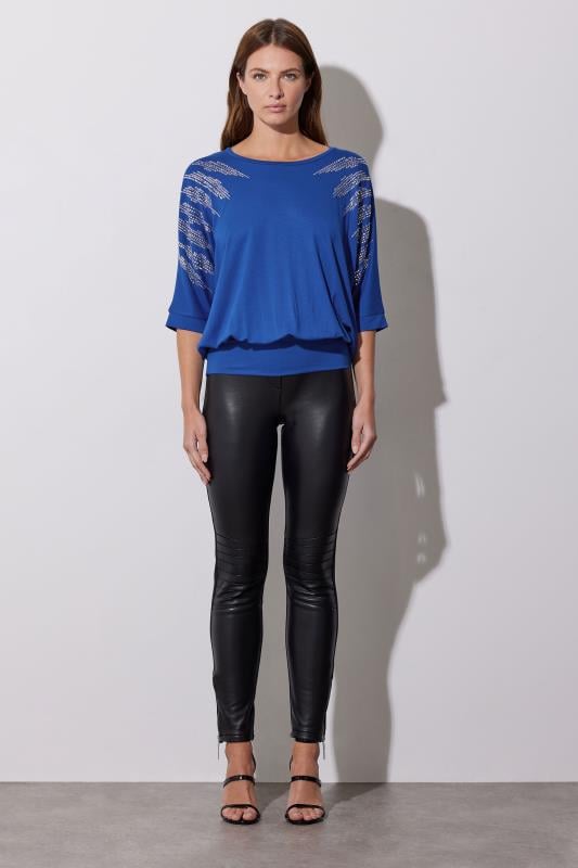 STAR Royal Blue Diamante Sleeve Top | StarByJM 2