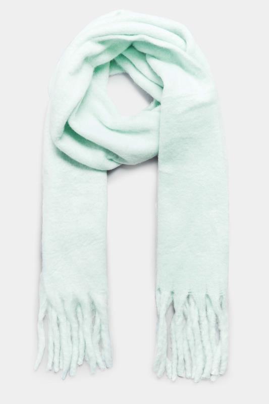 Light Blue Super Soft Chunky Tassel Scarf | Yours Clothing 2