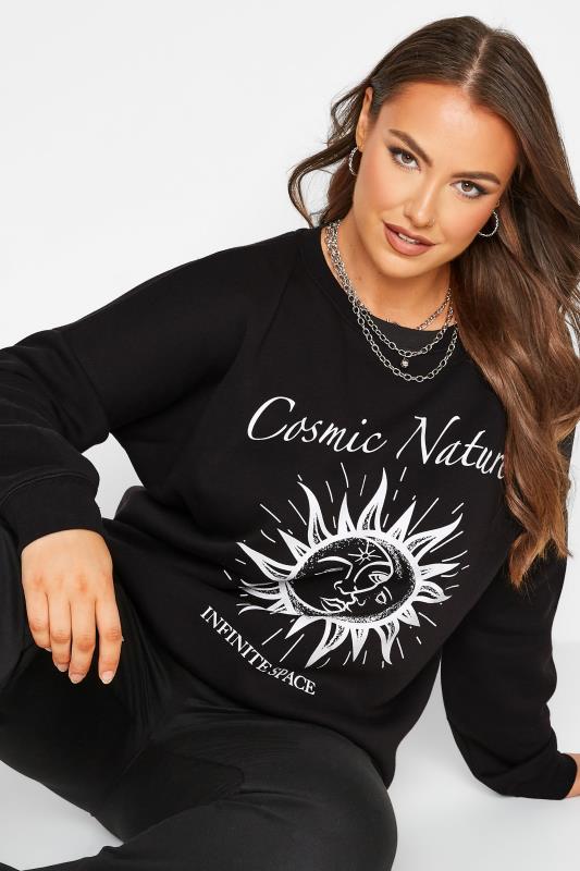 Curve Sun & Moon 'Cosmic Nature' Black Sweatshirt 4