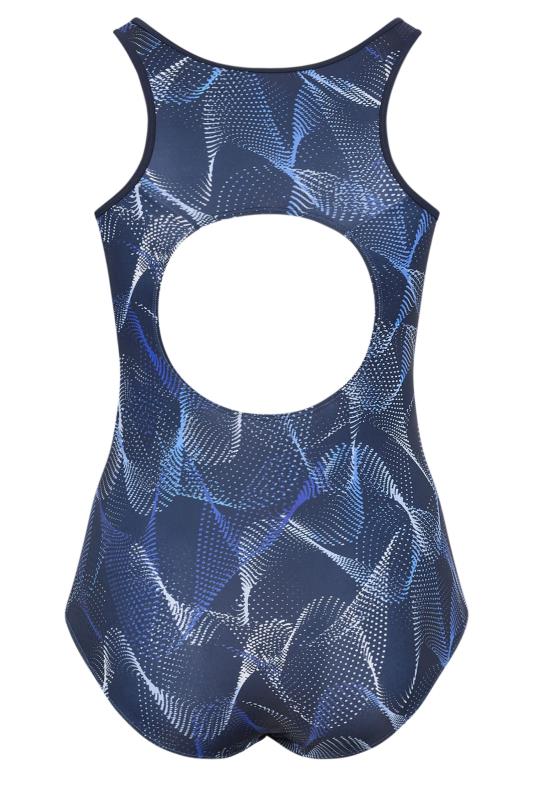YOURS Plus Size Blue Wavelength Active Swimsuit | Yours Clothing 7