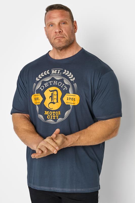 KAM Big & Tall Blue Detroit Motors T-Shirt 1