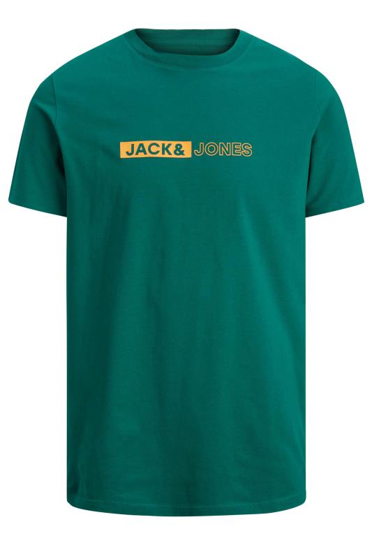 JACK & JONES Big & Tall Dark Green Logo T-Shirt | BadRhino  2