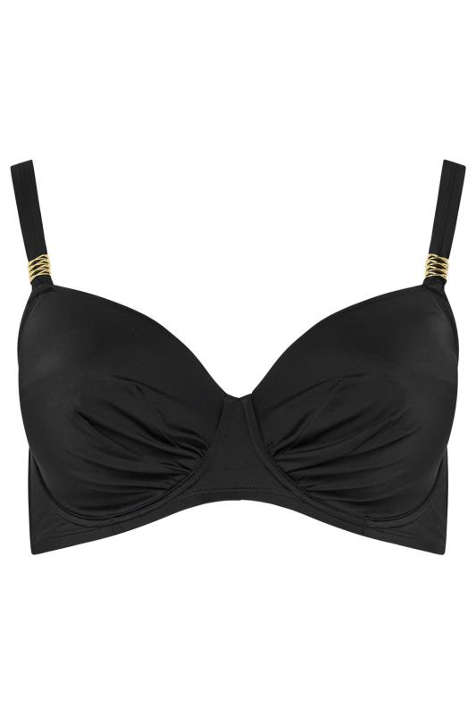 YOURS Plus Size Black Underwired Bikini Top | Yours Clothing 7