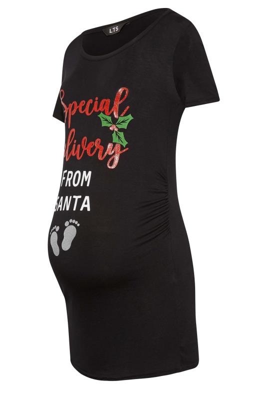 LTS Tall Maternity Black 'Special Delivery' Christmas T-Shirt | Long Tall Sally 6