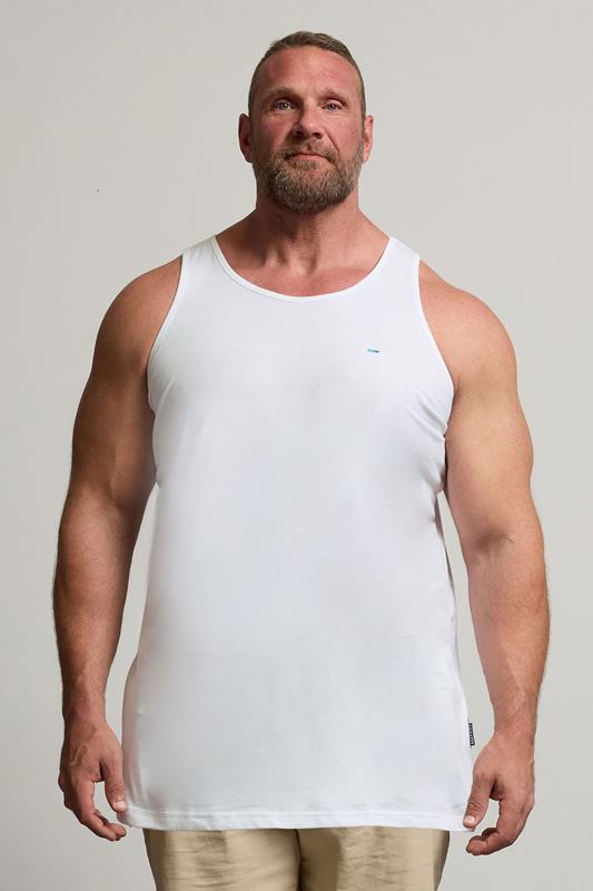 BadRhino Big & Tall White Extra Long Plain Vest Top