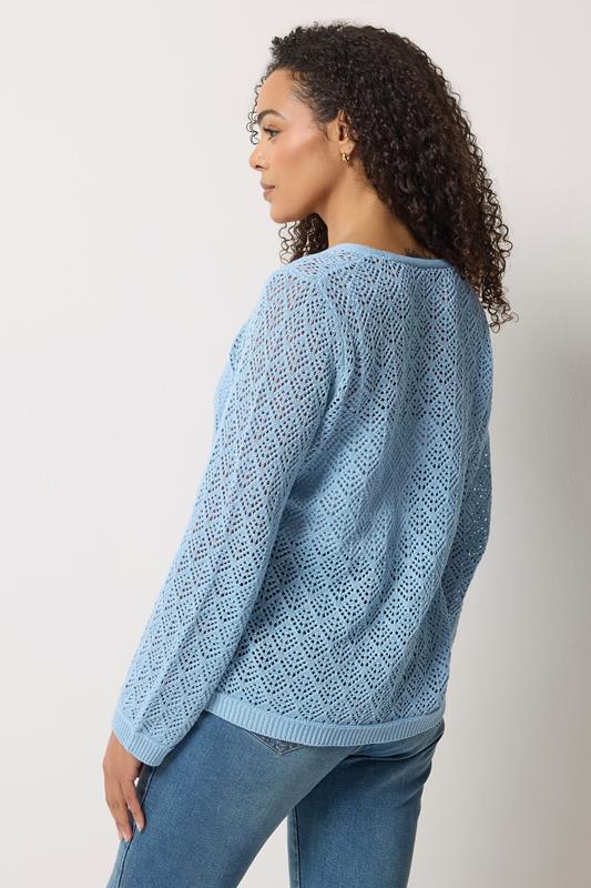 M&Co Blue Pointelle Detail Cardigan | M&Co  2