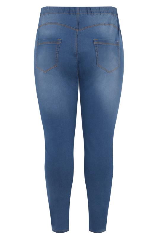 YOURS FOR GOOD Mid Blue Pull On Bum Shaper LOLA Jeggings | Yours Clothing 4