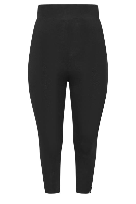 YOURS Plus Size Black Cut Out Cropped Leggings | Yours Clothing 5