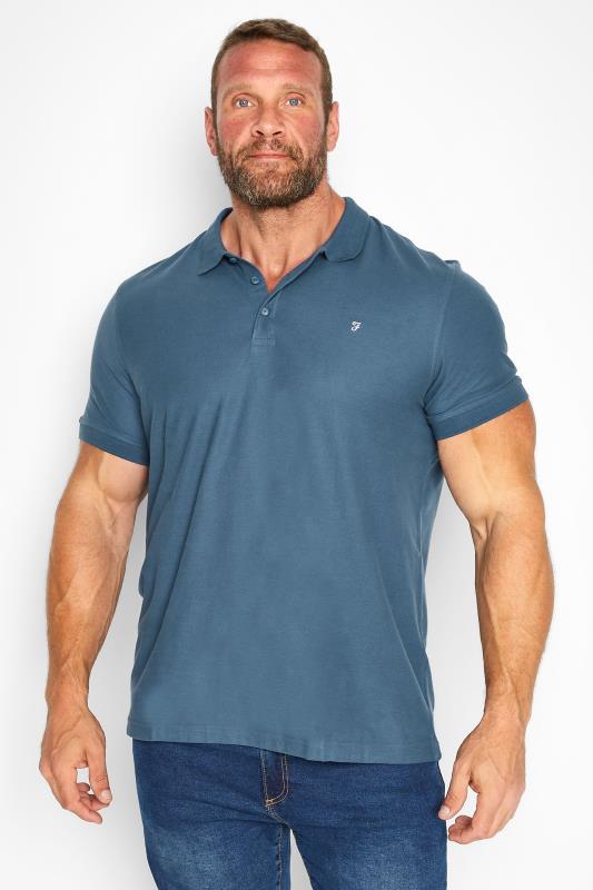 Men's  FARAH Big & Tall Sky Blue Core Polo Shirt