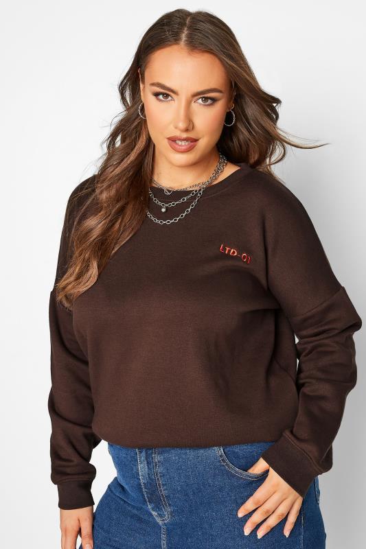 LIMITED COLLECTION Brown Long Sleeve Logo Sweatshirt 4