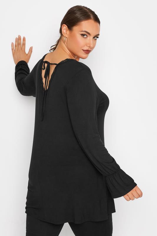 LIMITED COLLECTION Curve Black Lace Detail Top 3