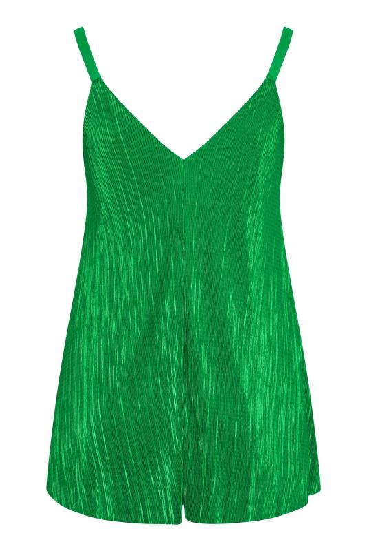 YOURS LONDON Curve Green Plisse Swing Cami Top 6