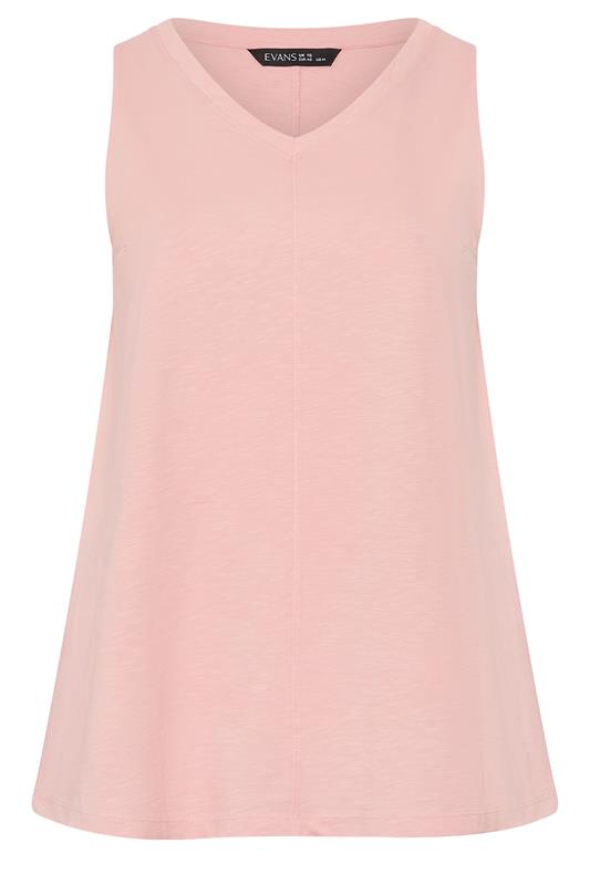 EVANS Plus Size Pink Premium Cotton Vest Top | Evans 5