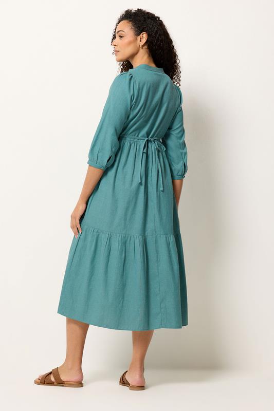 M&Co Green Fine Stripe Tiered Maxi Dress | M&Co 2