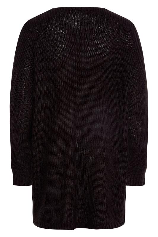 Curve Black Pleat Sleeve Knitted Cardigan_Y.jpg