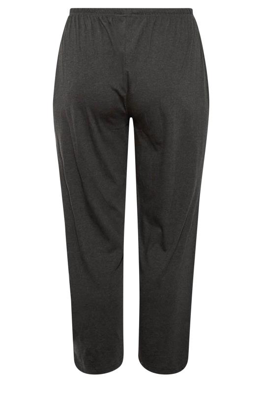 2 PACK Plus Size Black & Grey Wide Leg Pyjama Bottoms | Yours Clothing 9
