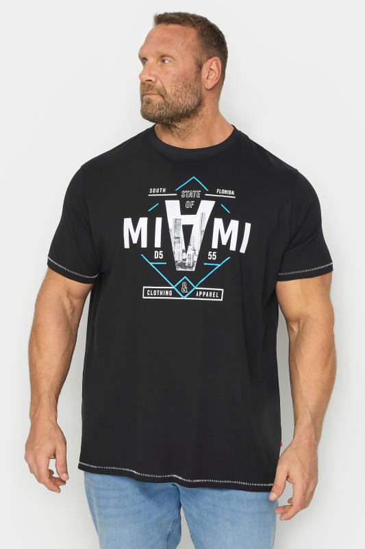 Men's  D555 Big & Tall Black 'State of Miami' T-Shirt