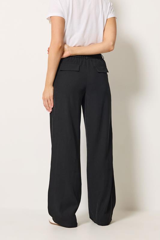 LTS Tall Women's Black Pleated Wide Leg Trousers | Long Tall Sally 2