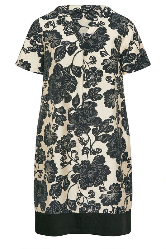 EVANS Plus Size Black Floral Shift Dress | Evans 5