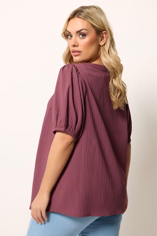 YOURS Plus Size Dusky Pink Textured Blouse | Yours Clothing 2