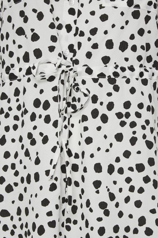 YOURS Plus Size White Dalmatian Print Utility Tunic Shirt | Yours Clothing 5