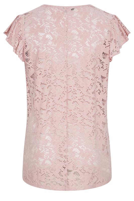 Plus Size Pink Floral Lace Top | Yours Clothing 8