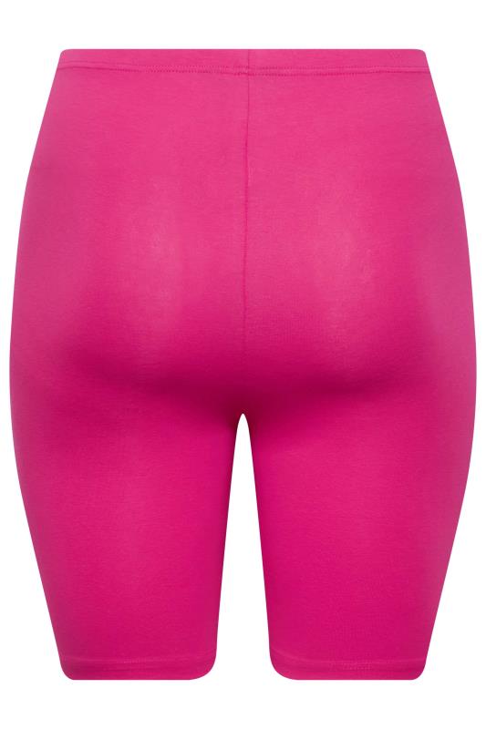 YOURS Plus Size Bright Pink Cycling Shorts | Yours Clothing 5