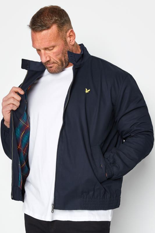 Jackets Grande Taille LYLE & SCOTT Big & Tall Navy Blue Harrington Jacket