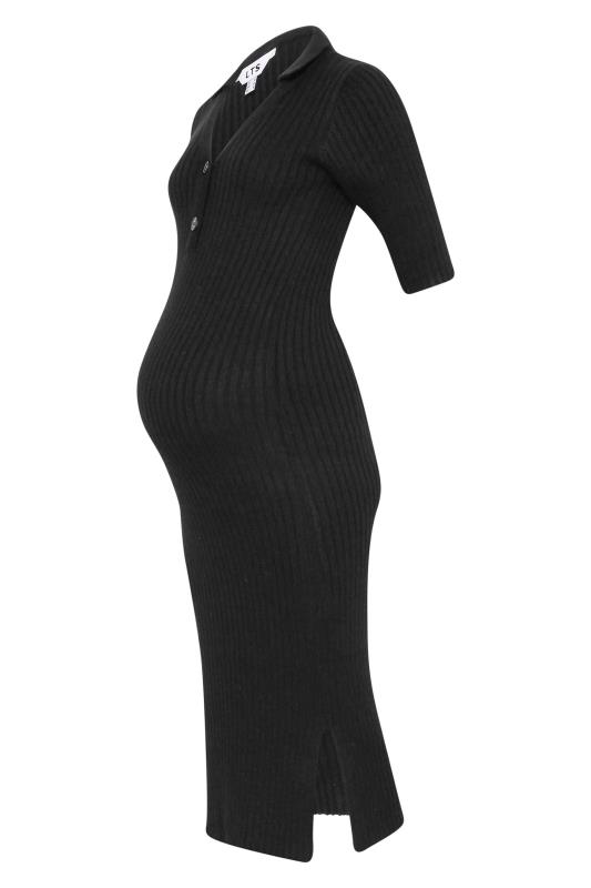 LTS Tall Maternity Black Knitted Midaxi Dress 6