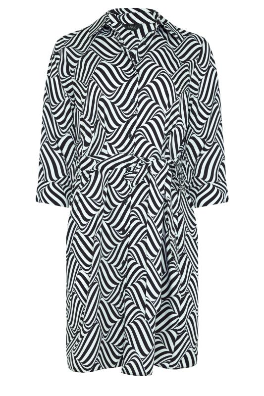 M&Co Black Geometric Print Tie Waist Shirt Dress | M&Co 6