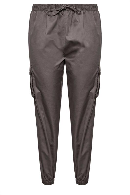 YOURS Plus Size Grey Cuffed Cargo Trousers | Yours Clothing 5