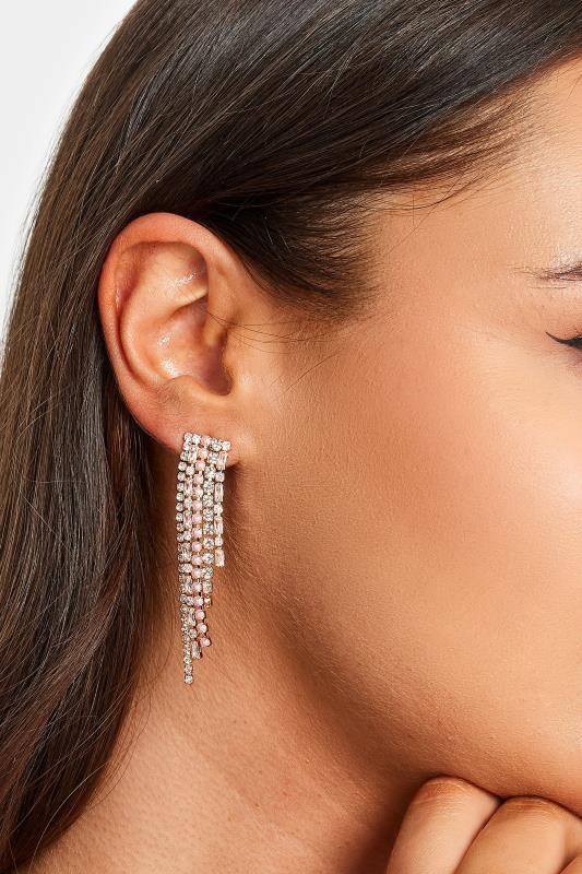  Grande Taille Gold Tone Diamante Pearl Drop Earrings