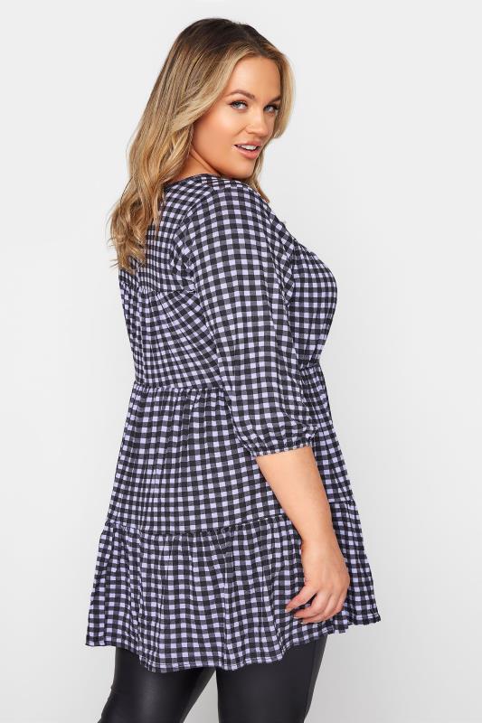 LIMITED COLLECTION Purple Gingham Print Smock Top_C.jpg