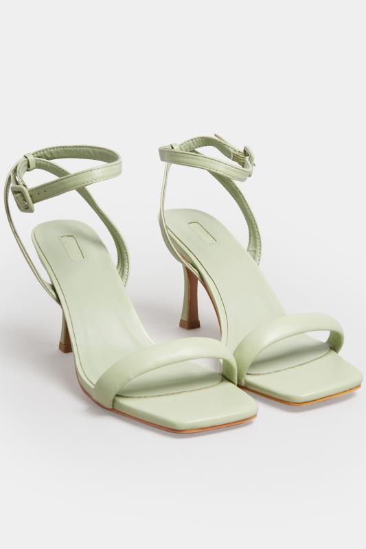 LIMITED COLLECTION Green Padded Strap Heeled Sandals In Extra Wide EEE Fit | Yours Clothing 1